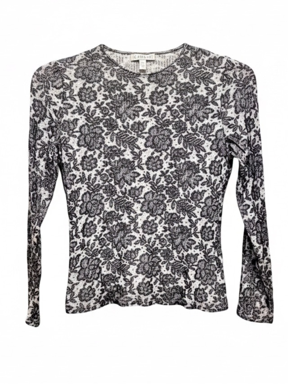 Carlisle Women’s Semi-Sheer Long-Sleeve T-Shirt. Gray. Small